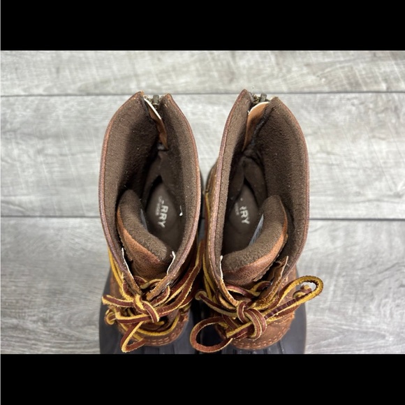 Sperry Duck Waterproof Rubber Saltwater Core Zip Up Women Leather Rain Boots 7.5 - Picture 8 of 9